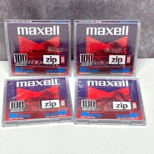 Maxell 100MB Zip Disks (4 Pack) IBM Formatted